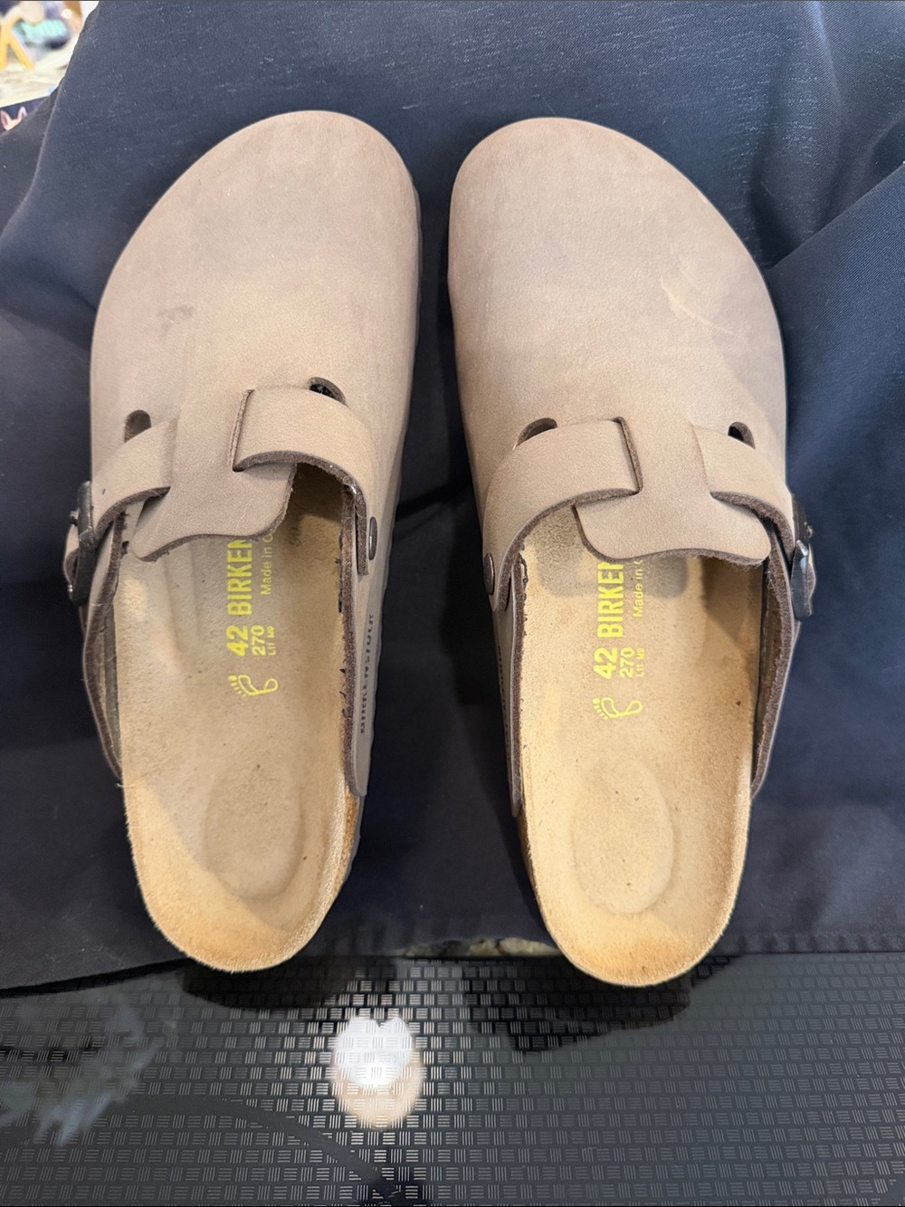 Birkenstock Men’s Taupe Suede Clog Mules